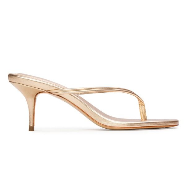 ブラックスエードスタジオ レディース シューズ ヒール サンダル トール BLACK SUEDE STUDIO Marci 65 Metallic Thong Sandal Women Gold Me