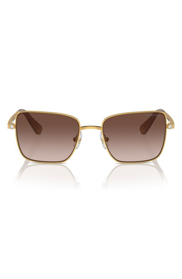 スワロフスキー メンズ アクセサリー サングラス・アイウェア Swarovski 56mmatricrystal Square Sunglasses GOLD PURPLE パープル