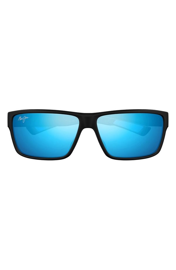 マウイジム メンズ アクセサリー サングラス・アイウェア Maui Jim Blue Hawaii UilaF 62mm Polarized Oversize Rectangular Sunglass