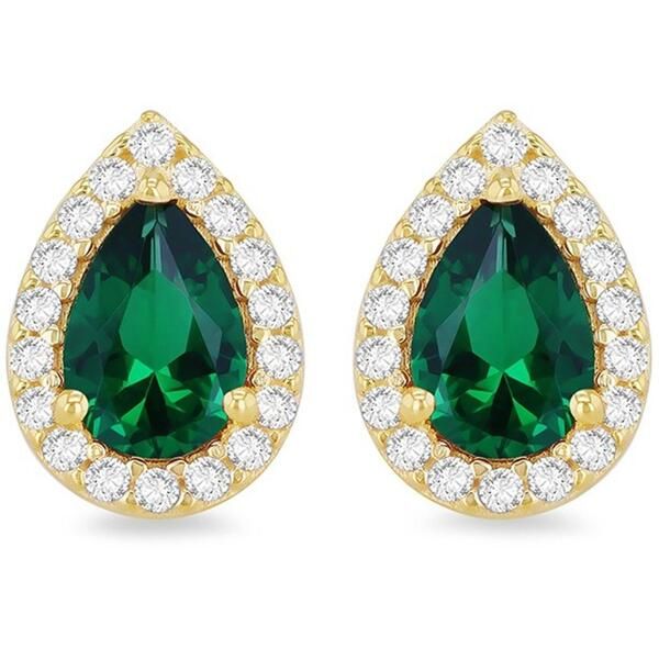 ビー ユー レディース アクセサリー ピアス・イヤリング Be You 9ct Gold Pear Shaped CZ Halo Stud Earrings Yellow Gold イエロー