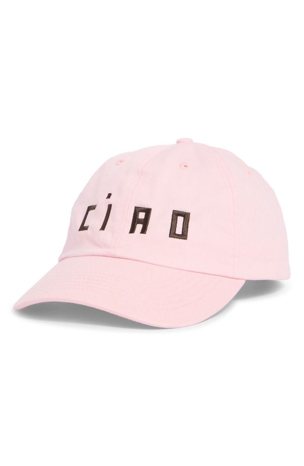 クレアブイ レディース アクセサリー 帽子 刺繍 キャップ Clare V Ciao Embroide red Baseball Cap LIGHT PINK ピンク