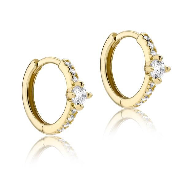 ビー ユー レディース アクセサリー ピアス・イヤリング ミニ Be You 9ct Gold CZ Mini Hoops White Gold ホワイト
