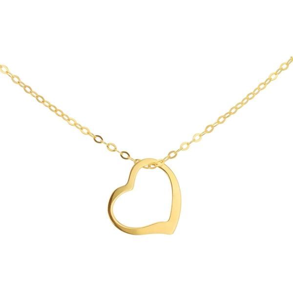 ビー ユー レディース アクセサリー ネックレス・チョーカー レース Be You 9ct Gold Open Heart Necklace Yellow Gold イエロー