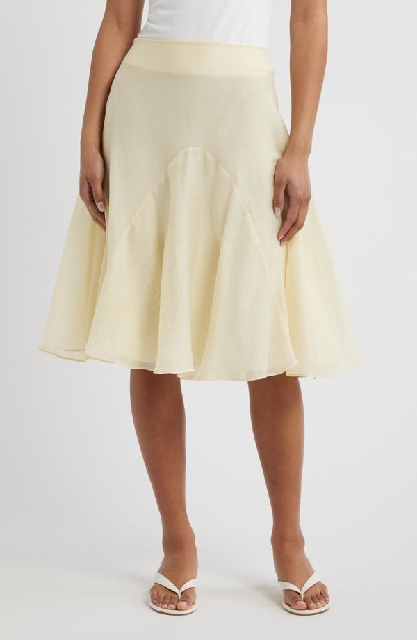 トップショップ レディース ボトムスカート Topshop Godet Skirt YELLOW イエロー