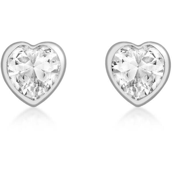 ビー ユー レディース アクセサリー ピアス・イヤリング Be You 9ct White Gold CZ Heart Stud silver シルバー 29,100円