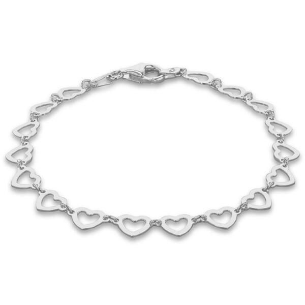 ビー ユー レディース アクセサリー ブレスレット・バングル・アンクレット Be You Sterling Silver Heart Link Bracelet Silver シルバー