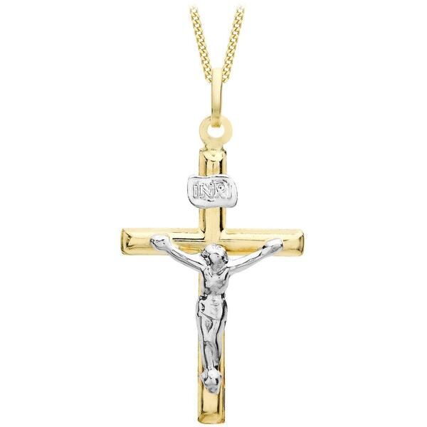 ビー ユー レディース アクセサリー ネックレス・チョーカー レース Be You 9ct Gold 2Colour Crucifix Necklace Gold ゴールド