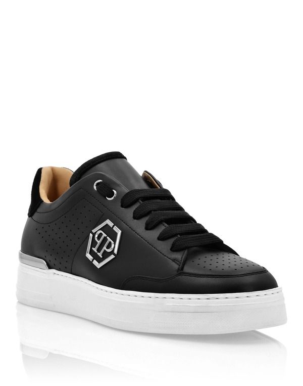 フィリッププレイン レディース シューズ スニーカー レザー PHILIPPLEIN Mix Leather LoTop Sneakers Luxe Unisex Unisex black ブラック