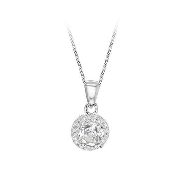 ビー ユー レディース アクセサリー ネックレス・チョーカー レース Be You Sterling Silver CZ Halo Necklace Silver シルバー