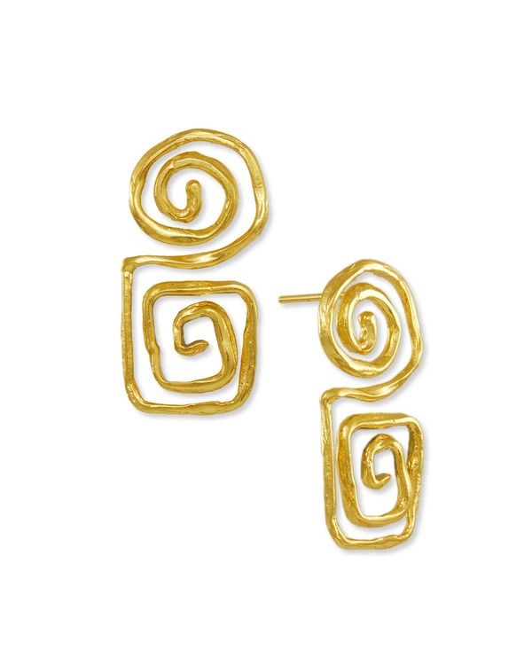 オットマンハンズ レディース アクセサリー ピアス・イヤリング Ottoman Hands Megara Geometric Spiral Stud Earrings Brass