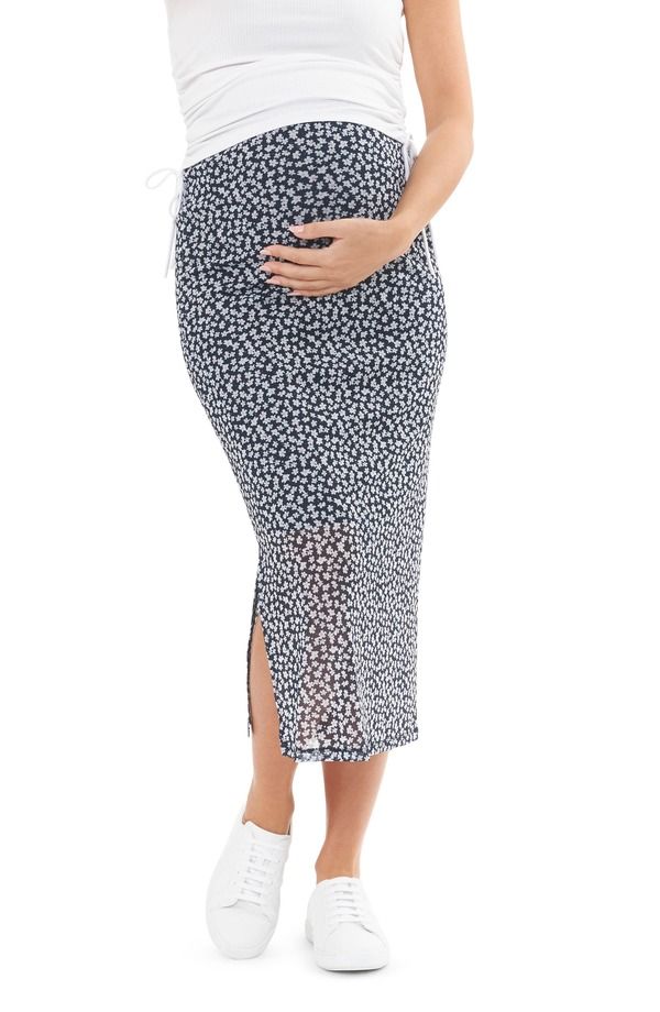 ライプマタニティ レディース ボトムスカート メッシュ ミディ Ripe Maternity Kara Mesh Maternity Midi Skirt Maternity NAVY ネイビー
