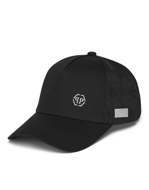 フィリッププレイン レディース アクセサリー 帽子 キャップ PHILIPPLEIN Baseball Cap Hexagon Monogram Unisex black ブラック