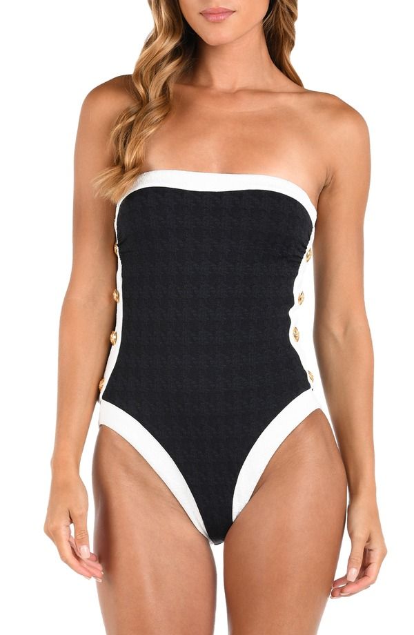 ラジャンス レディース トップス ワンピース カラーブロック LAGENCE Tory Colorblock OnePiece Swimsuit BLACK ブラック