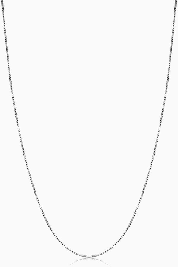 オラディナ レディース アクセサリー ネックレス・チョーカー Oradina 14K Gold Bodega Box Chain White Gold ホワイト