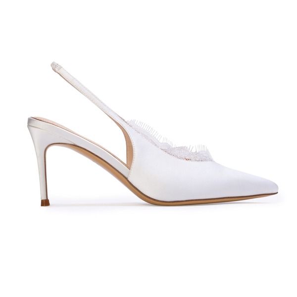 ブラックスエードスタジオ レディース シューズ パンプス BLACK SUEDE STUDIO Royale 80 Pump White Satin ホワイト