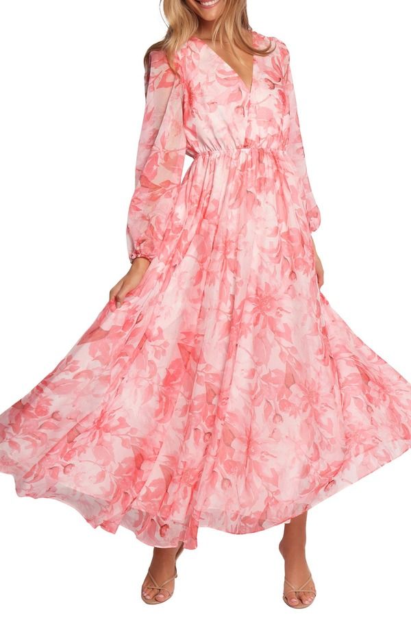 ペタルアンドパップ レディース トップス ワンピース マキシ Petal Pup Anisa Long Sleeve Maxi Dress PINK FLORAL ピンク