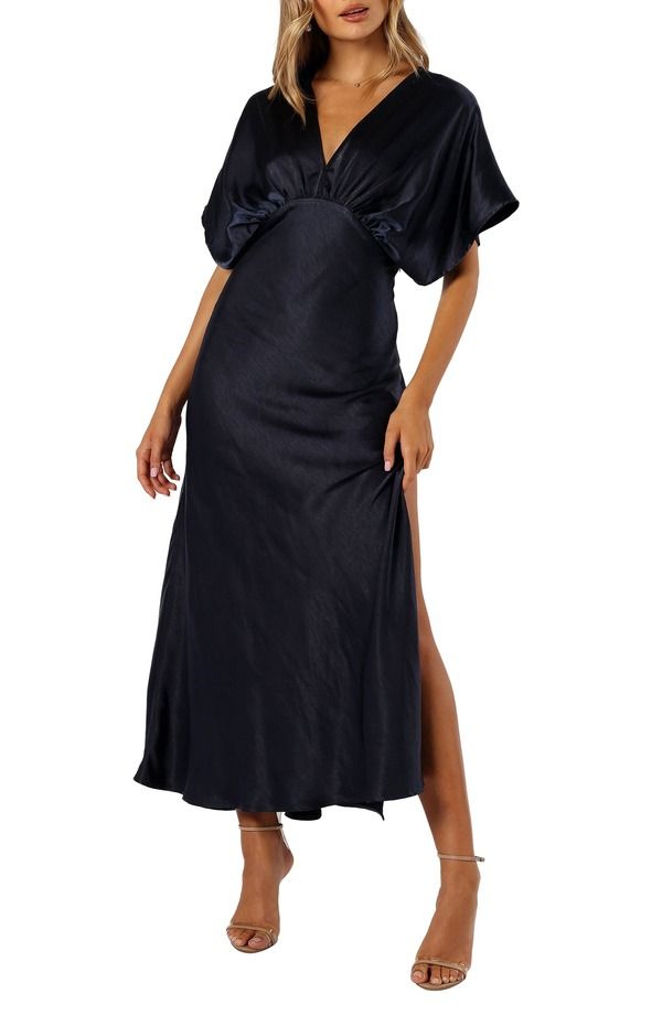 ペタルアンドパップ レディース トップス ワンピース サテン Petal Pup Ricki Dolman Sleeve Satin Dress MIDNIGHT INDIGO インディゴ