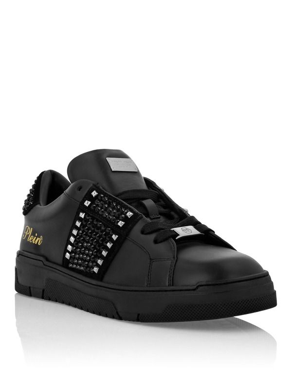 フィリッププレイン レディース シューズ スニーカー PHILIPPLEIN Low Top Sneakerstrasstuds Unisex Unisex blackblack ブラック