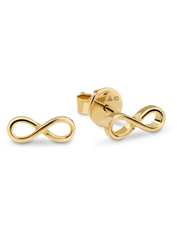 デヴァタ レディース アクセサリー ピアス・イヤリング DEVATA Infinity Stud Earrings in 14K Gold 9mm Yellow Gold イエロー