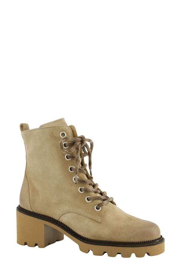 ポール・グリーン レディース シューズ ブーツ・レインブーツ Paul Green Ellen Combat Boot Women GRAIN SOFT SUEDE