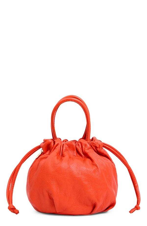 クレアブイ レディース バッグ レザー Clare V Emma Leather Drawstring Top Handle Bag L ORANGE オレンジ
