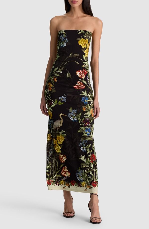 アリス アンド オリビア レディース トップス ワンピース ミディ ストラップレス Alice Olivia Delora Strapless Midi Dress DESERT SPRIGS BLA 65,340円