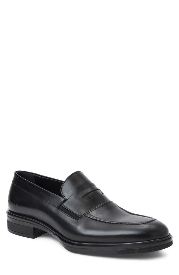 ブルーノマグリ メンズ シューズ スリッポン・ローファー Bruno Magli Quarratapron Toe Penny Loafer Men BLACK CALF ブラック