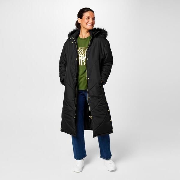 ビバ レディース アウター ジャケット・ブルゾン キルティング Biba Womens Detachable Hood Quilted Long Puffer Jacket Black ブラック