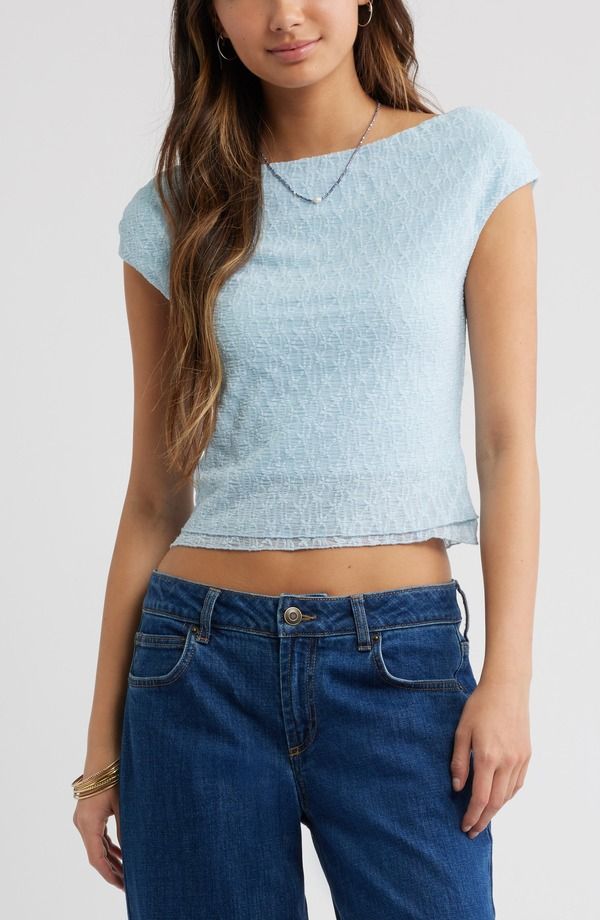 ビーピー レディース トップス シャツ レース ニット BP Off the Shoulder Lace Knitop BLUE SKYRIDE ブルー