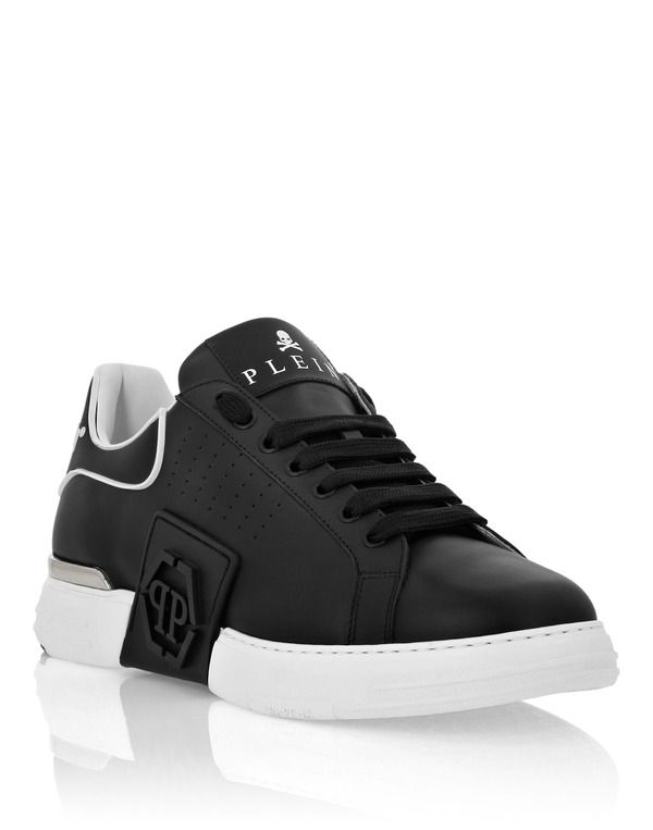 フィリッププレイン レディース シューズ スニーカー レザー PHILIPPLEINappa Leather Sneakers Low Top Hexagon Unisex Unisex black