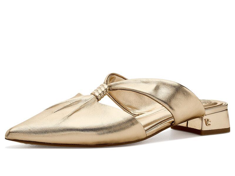 ヴィンスカムート レディース シューズ ヒール Vince Camuto Vanika Gathe red SlipOn Mules Egyptian Gold ゴールド