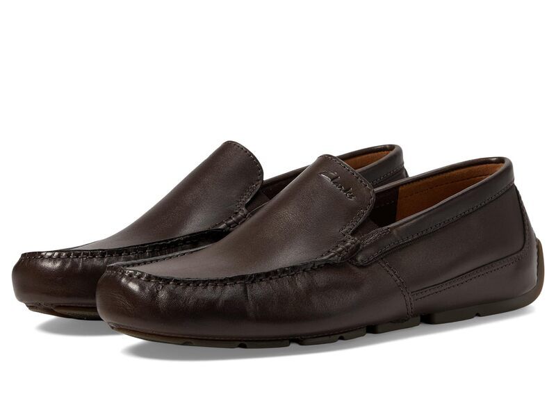 クラークス メンズ シューズ スリッポン・ローファー Clarks Markman Plain Dark Brown Leather ブラウン