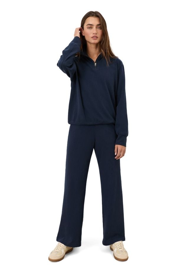 パクト レディース ボトムス カジュアルパンツ ワイドレッグ ニット Pact CloudKnit Wide Leg Pant Navy ネイビー