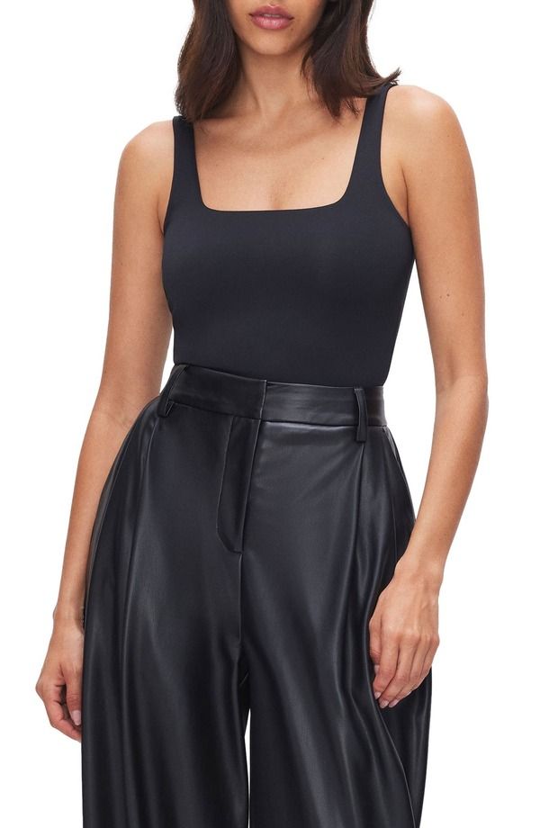 グッドアメリカン レディース トップス シャツ プラスサイズ ボディースーツ Good American Sculpting Modern Tank Bodysuit Plus Regular BLA