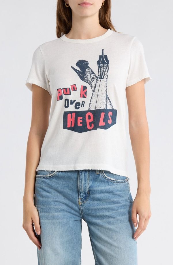 ジャンクフード レディース トップス シャツ グラフィック ヒール Junk Food Punk Over Heels Graphic TShirt VINTAGE WHITE ホワイト 7,906円