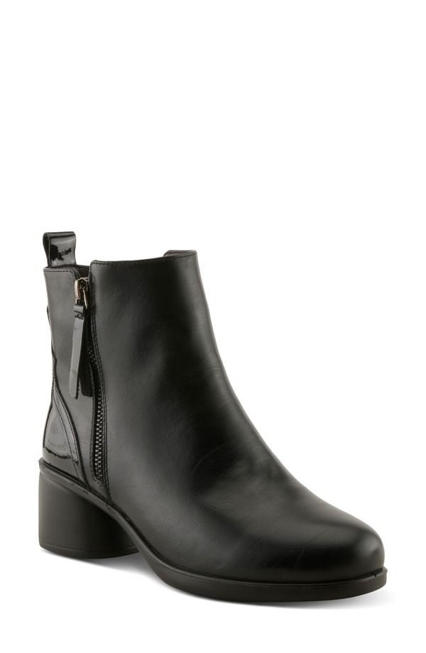 フレクサス レディース シューズ ブーツ・レインブーツ ヒール Flexus by Spring Step Carawey Block Heel Bootie Women BLACK ブラック
