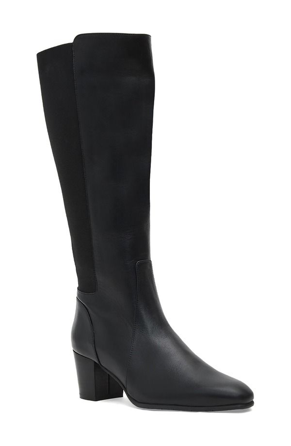 アクアタリア レディース シューズ ブーツ・レインブーツ Aquatalia Frisa Waterproof Knee High Boot Women BLACK LEATHER ブラック