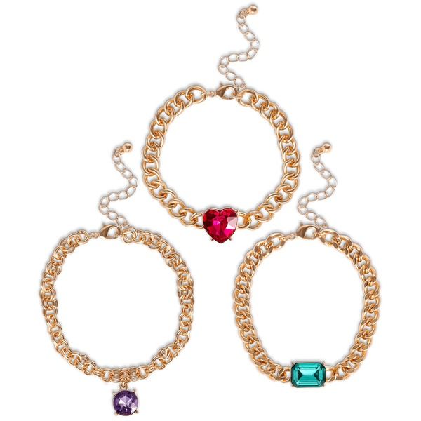 ジェシカシンプソン レディース アクセサリー ブレスレット・バングル・アンクレット Jessica Simpson Gemstone Charm Chain Bracelet 3Piece Gold