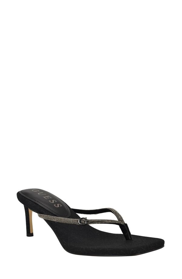 ゲス レディース シューズ ヒール サンダル GUESS Crystal Embellished Sandal Women BLACK ブラック