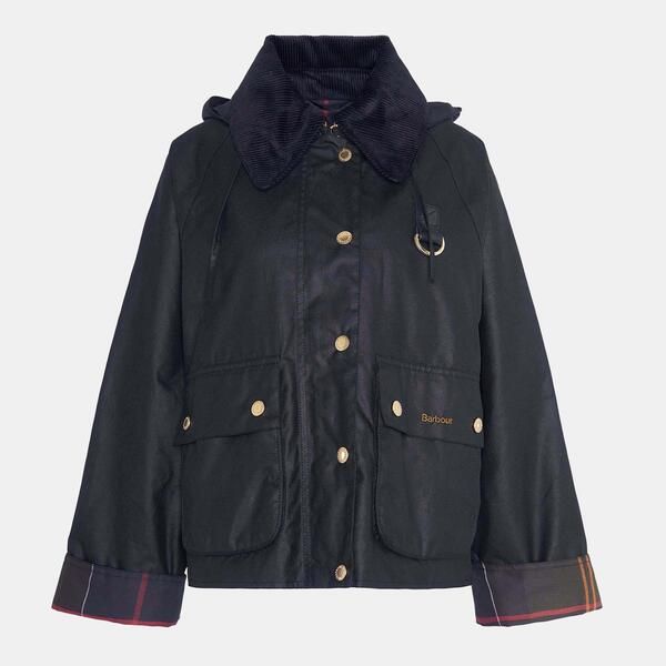 バブアー レディース アウター ジャケット・ブルゾン Barbour Womens Reighton Spey Hooded Long Sleeve Wax Jacket BlackClassic ブ