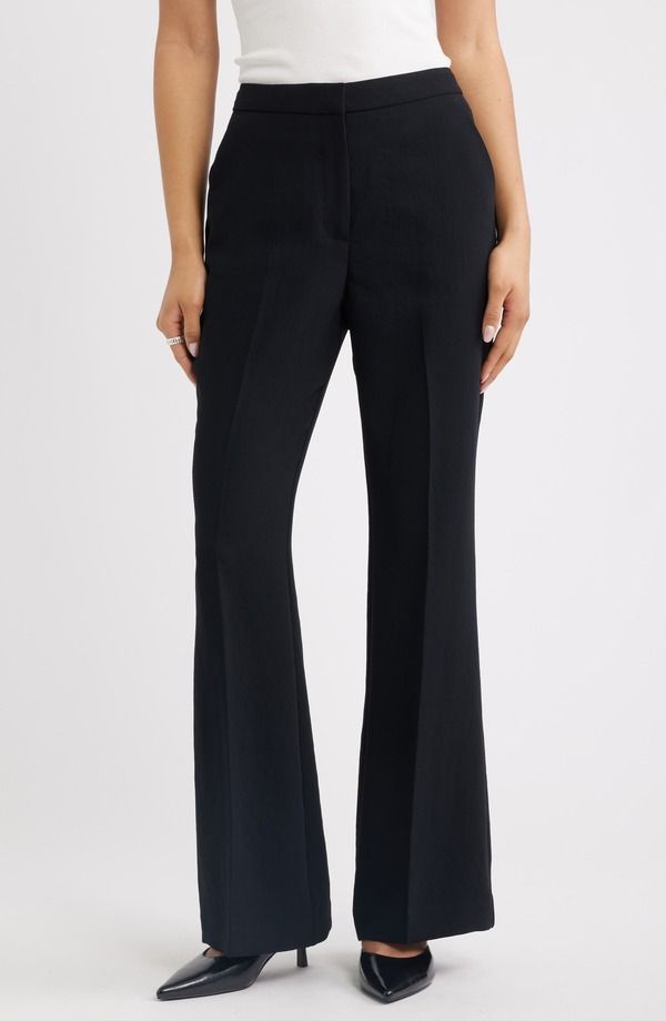 オープンエディット レディース ボトムス レギンス フレア Open Edithe Curator Flare Leg Trouser BLACK ブラック