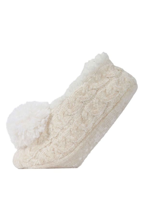 メモイ レディース シューズ サンダル MeMoi Cable Chenille Slipper Socks Women IVORY アイボリー 10,136円