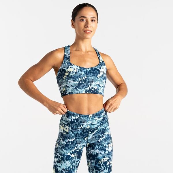 デアツービー レディース トップス シャツ Dare 2b Womenswift II Medium Impact Sports Bra Mist Dash Print