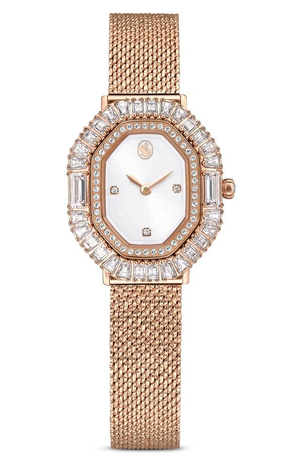 スワロフスキー レディース アクセサリー 腕時計 メッシュ Swarovski Matrix Octagon Mesh Strap Watch 30mm x 25mm ROSE GOLD ゴールド