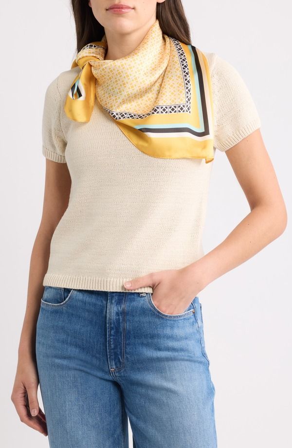 トレジャーアンドボンズ レディース アクセサリー Treasure Bond 4Piece Scrunchie Square Scarf Set YELLOW COMBO イエロー