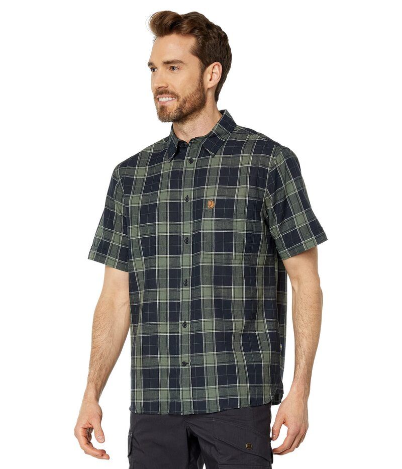 フェールラーベン メンズ トップス シャツ Fjallraven Ovik Travel Shirt Short Sleeve Dark NavyPatin ネイビー