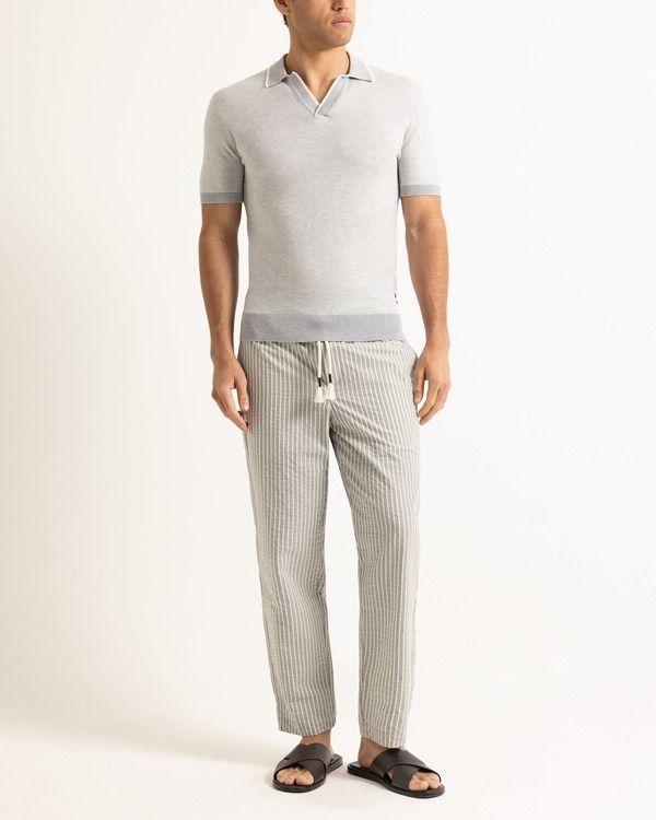 オールバー ブラウン メンズ トップス ポロシャツ コントラスト コットン Orlebar Brown Horton Tailo red Cotton Merino Polo With Contras