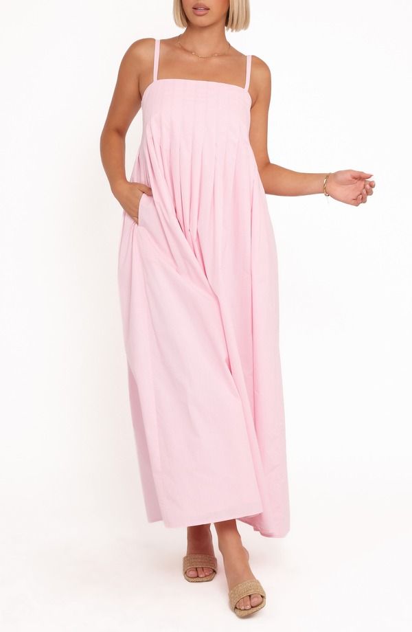 ペタルアンドパップ レディース ボトムス カジュアルパンツ マキシワンピース マキシ Petal Pup Corfu Pleat Maxi Dress PINK ピンク