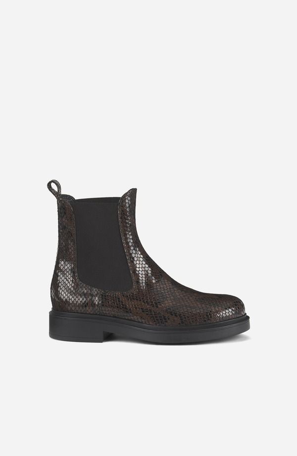 エージーエル レディース シューズ ブーツ・レインブーツ チェルシー アンクル レザー AGLoren Chelsea Leather Ankle Boot Women Moka Piton Prin