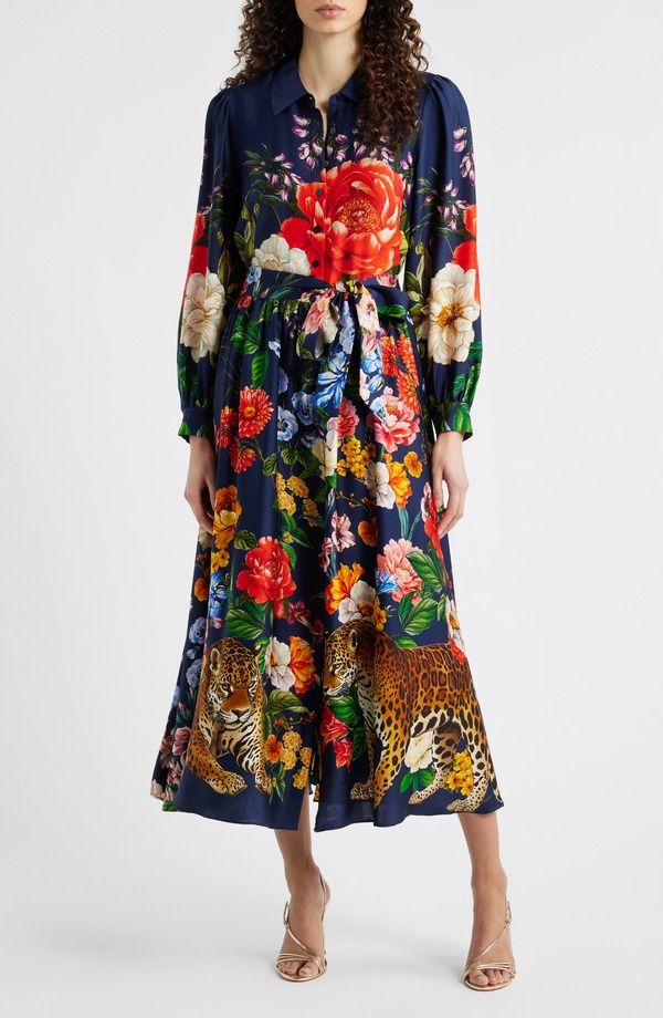 エリータハリ レディース トップス ワンピース プリント シャツ シルク Elie Tahari The Melina Sahara Desert Print Long Sleeve Stretch 97,240円